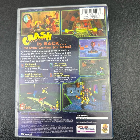 Crash Bandicoot Xbox 2003 Game The Wrath of Cortex Complete Tested - Picture 3 of 5